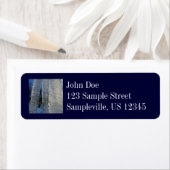 Icicicicles抽象芸術ブルー冬の写真 ラベル (インサイチュ)