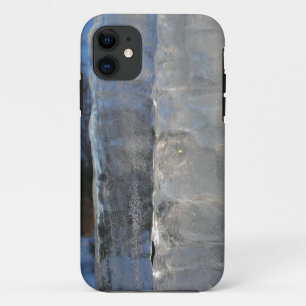 Icicicicles抽象芸術ブルー冬の写真 iPhone 11 ケース