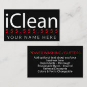 iClean。洗浄電力洗浄ビジネスPromo 名刺 (正面/裏面)