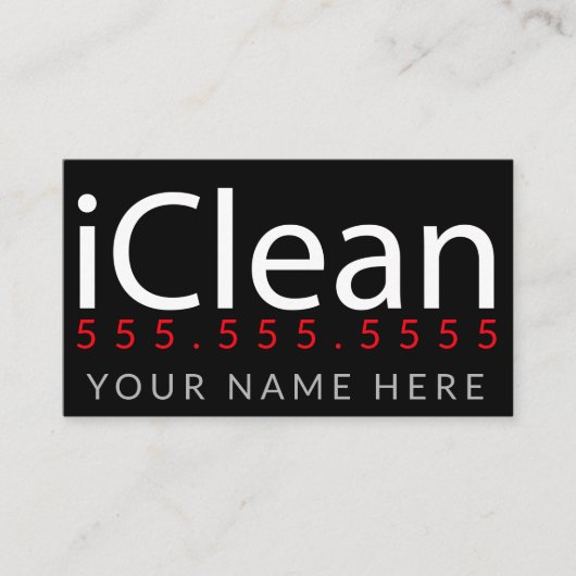 iClean。洗浄電力洗浄ビジネスPromo 名刺 (正面)