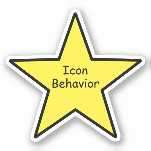 Icon Behavior Star Sticker – Funny Minimal Sticker シール (正面)