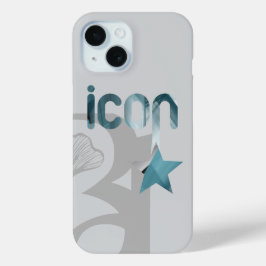 ICON iPhoneケーストレンド抽象芸術ブルー海 iPhone 15ケース