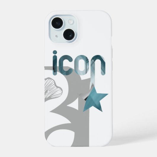 ICON iPhoneケース トレンド 抽象的な青い海  iPhone 15ケース (裏面)