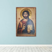 Icon of the Jesus Christ キャンバスプリント (インサイチュ (ウッドフロア))