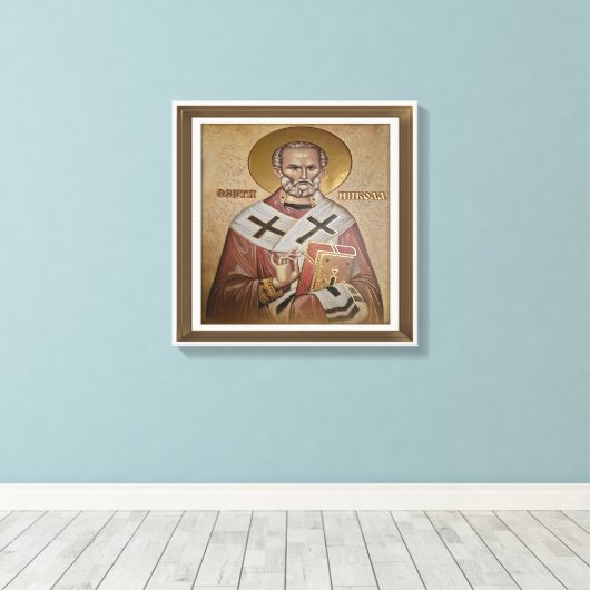 Icon of the Saint Nicholas キャンバスプリント (インサイチュ (ウッドフロア))