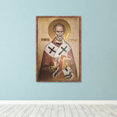 Icon of the Saint Nicholas frame 2 キャンバスプリント (インサイチュ (ウッドフロア))