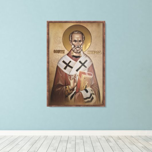 Icon of the Saint Nicholas frame 2 キャンバスプリント (インサイチュ (ウッドフロア))