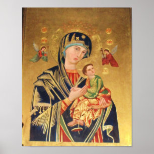 ICON - Virgin and Baby Jesus and angels POSTER ポスター