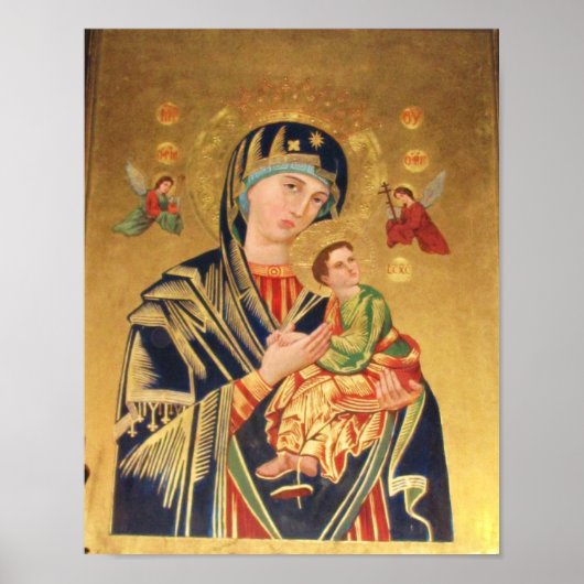 ICON - Virgin and Baby Jesus and angels POSTER ポスター (正面)