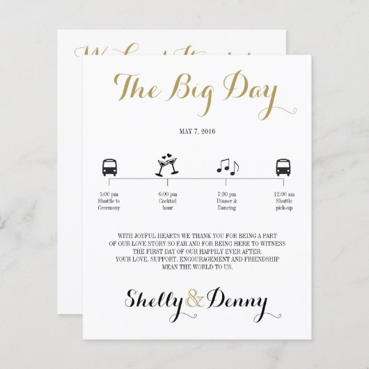 Icon Wedding Itinerary (正面/裏面)