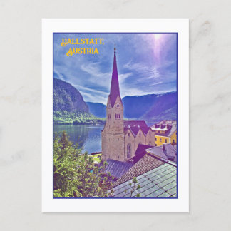 ICONIC CHURCH STEEPLE, HALLSTATT, AUSTRIA ポストカード
