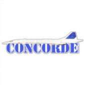 Iconic Concorde Jet with Bold Blue Typography シール (正面)