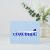 Iconic Concorde Jet with Bold Blue Typography ポストカード (スタンド正面)