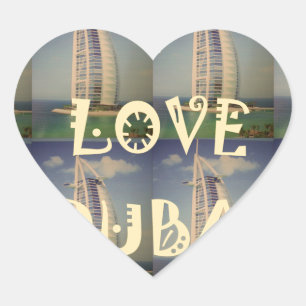 Iconic Dubai: "I Love Dubai"ベクトルグラフィックデザイン ハートシール