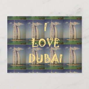 Iconic Dubai: "I Love Dubai"ベクトルグラフィックデザイン ポストカード