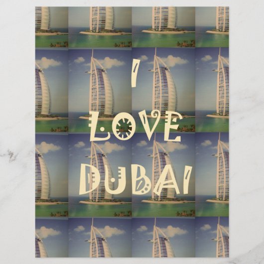 Iconic Dubai: "I Love Dubai"ベクトルグラフィックデザイン レターヘッド (正面)