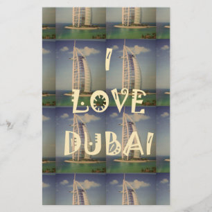 Iconic Dubai: "I Love Dubai"ベクトルグラフィックデザイン 便箋