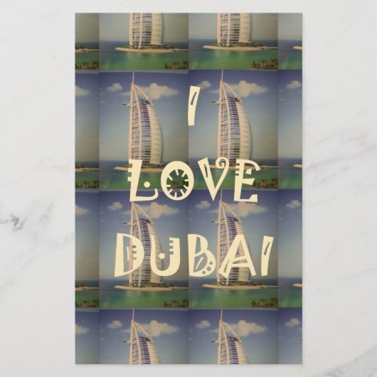Iconic Dubai: "I Love Dubai"ベクトルグラフィックデザイン 便箋 (正面)