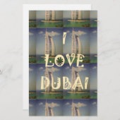 Iconic Dubai: "I Love Dubai"ベクトルグラフィックデザイン 便箋 (正面/裏面)