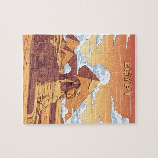Iconic Egyptian pyramids and sphinx ジグソーパズル (横)
