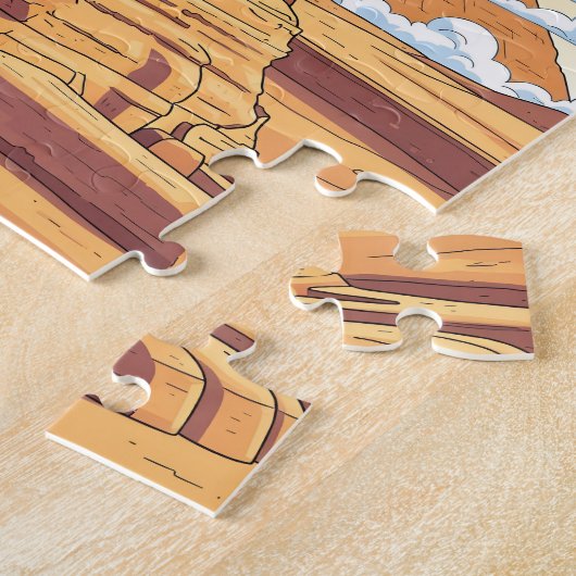 Iconic Egyptian pyramids and sphinx ジグソーパズル (側面)