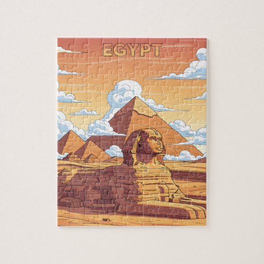 Iconic Egyptian pyramids and sphinx ジグソーパズル (縦)