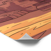 Iconic Egyptian pyramids and sphinx ポスター (角)