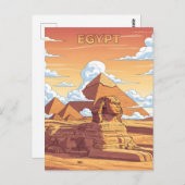 Iconic Egyptian pyramids and sphinx ポストカード (正面/裏面)