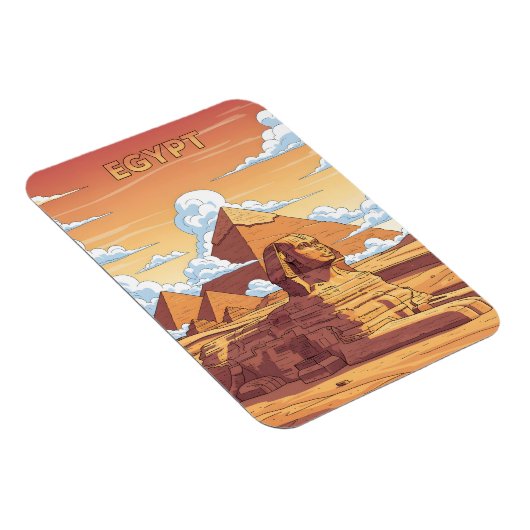 Iconic Egyptian pyramids and sphinx マグネット (右側)