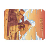 Iconic Egyptian pyramids and sphinx マグネット (横)
