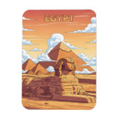 Iconic Egyptian pyramids and sphinx マグネット (縦)
