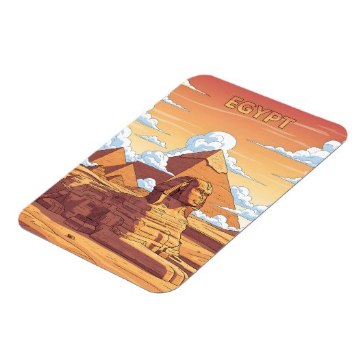 Iconic Egyptian pyramids and sphinx マグネット (左側)