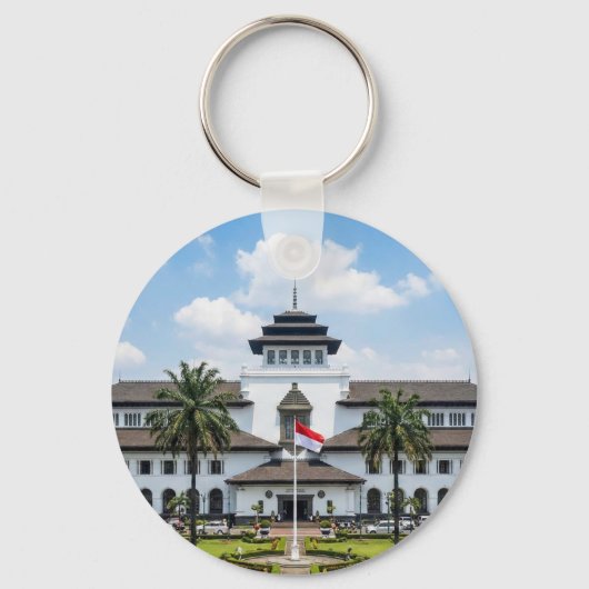 Iconic Gedung Sate Bandung Indonesia Keychain キーホルダー (正面)
