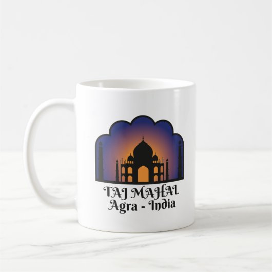 Iconic Indian Landmark Taj Mahal Silhouette コーヒーマグカップ (左)