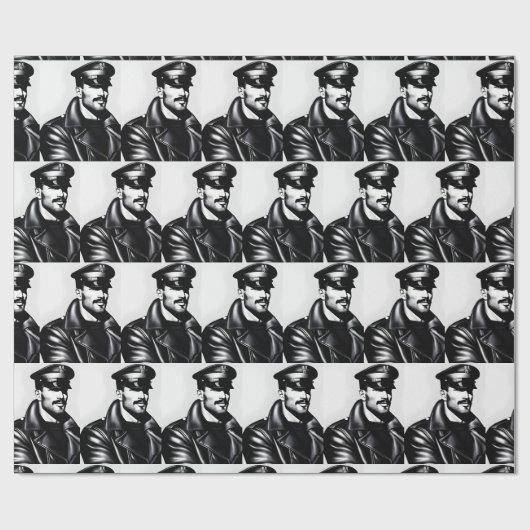 Iconic LGBTQ Gay Leather Daddy Wrapping Paper ラッピングペーパー (フラット)