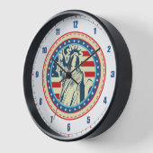 Iconic Liberty Patriotc USA自由の壁の像 壁時計 (傾斜)