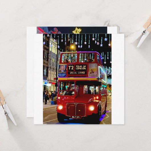 Iconic London - Christmas  カード (正面/裏面インサイチュ)