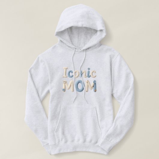 Iconic Mom Faux Yarn Style Hoodie – Cozy Women’s  パーカ (デザイン正面)