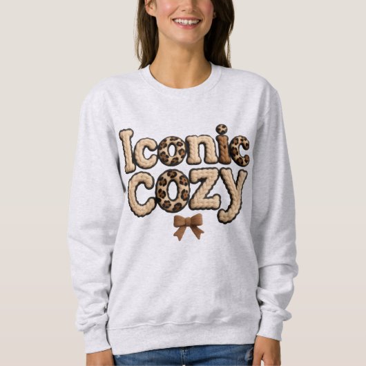 Iconic Mom Faux Yarn Style Hoodie – Cozy Women’s P スウェットシャツ (正面)