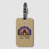 Iconic Monument Taj Mahal with Floral Mandala ラゲッジタグ (正面縦)