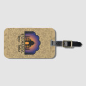 Iconic Monument Taj Mahal with Floral Mandala ラゲッジタグ (正面横)