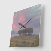 Iconic Nearly Home / There Trees(Cookworthy Knapp) スクエア壁時計 (傾斜)