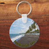 Iconic Pasut Beach Bali Sunset Palm Tree Keychain キーホルダー (正面)