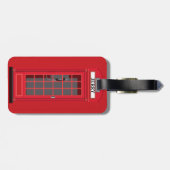 Iconic Red London Phone Booth with name reversible ラゲッジタグ (裏面横)