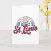 Iconic St. Louis Gateway Arch, Retro Style カード (黄色い花)