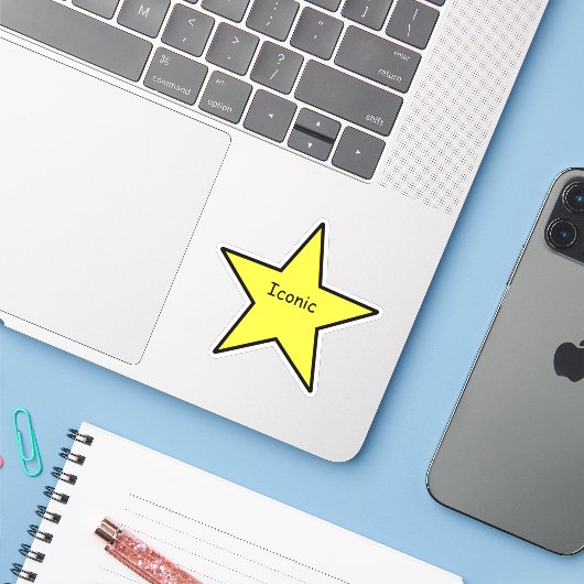 Iconic Star Sticker – Funny Minimal Sticker シール (ノートパソコンとiPhone)