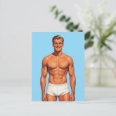 Iconic Vigor: Solo Portrait in Retro Style ポストカード (スタンド正面)