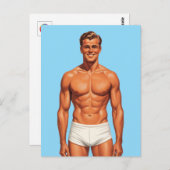 Iconic Vigor: Solo Portrait in Retro Style ポストカード (正面/裏面)