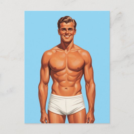 Iconic Vigor: Solo Portrait in Retro Style ポストカード (正面)