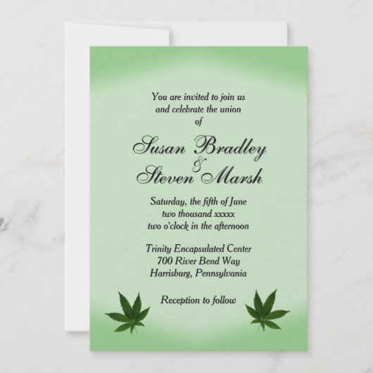 Iconic Weed Leaf Wedding Invitation 招待状 (正面)